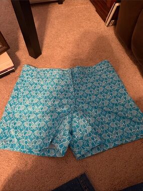crown & ivy Turquoise Elephant Print Skort
